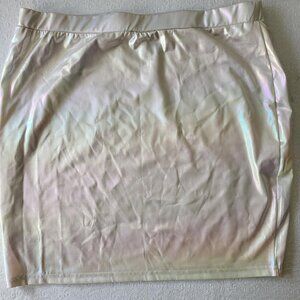 Rainbow Iridescent Mini Pencil Skirt Sized 1X - FLAWED